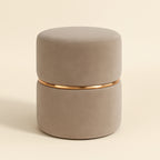 Sandstone Ottoman Stool Upholstered Accent Seating Footrest