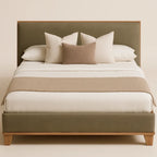 Quinnwell Modern King Size Bed With Upholstered Headboard