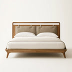 Leorose Modern King Size Bed With Upholstered Headboard