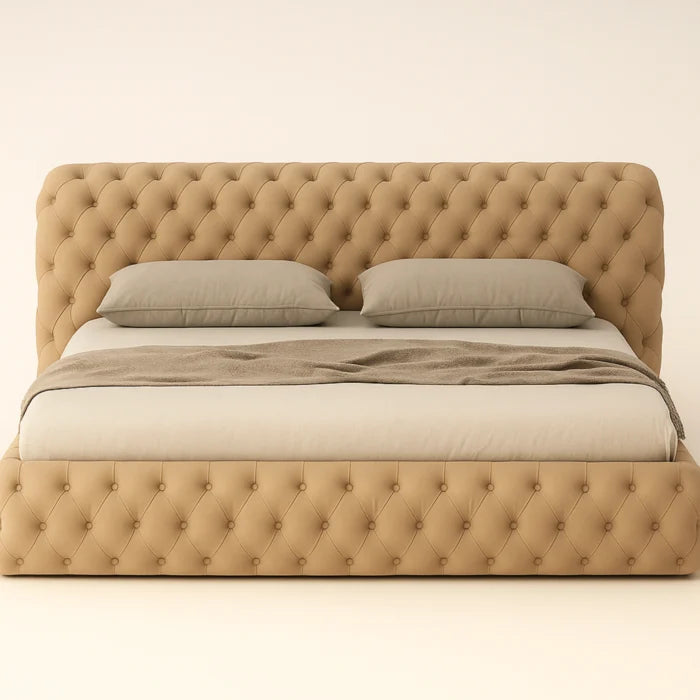 Kyra Modern King Size Bed With Upholstered Headboard