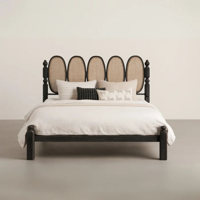 Halsten Modern King Size Bed With Upholstered Headboard