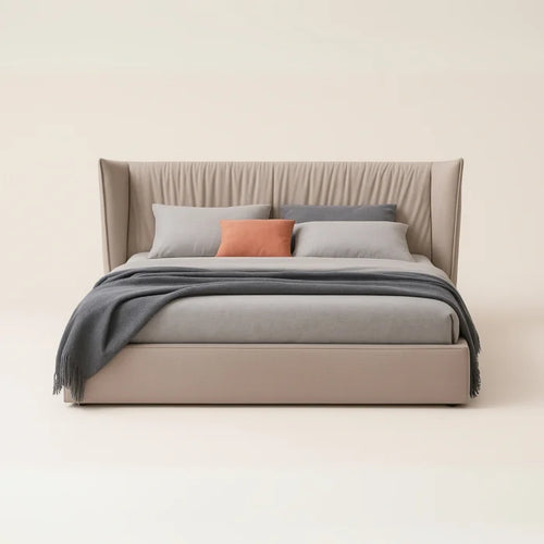 Celeste Cove Modern King Size Bed With Upholstered Headboard