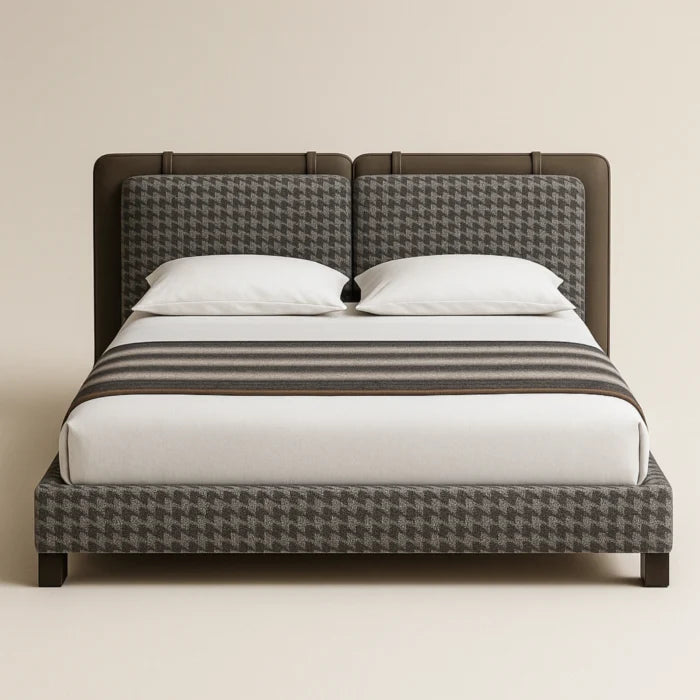 Backtrack Modern King Size Bed With Upholstered Headboard