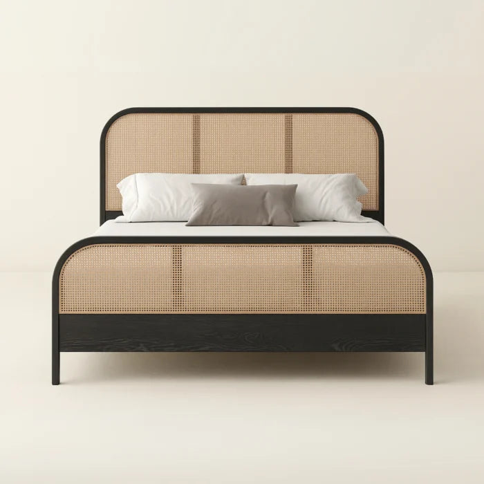 Cavara Modern King Size Bed With Upholstered Headboard