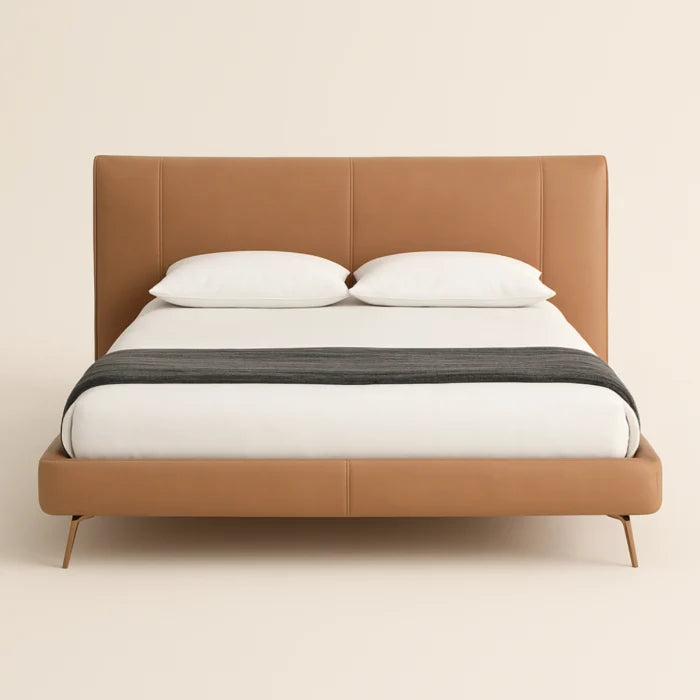 Tayo Modern King Size Bed With Upholstered Headboard