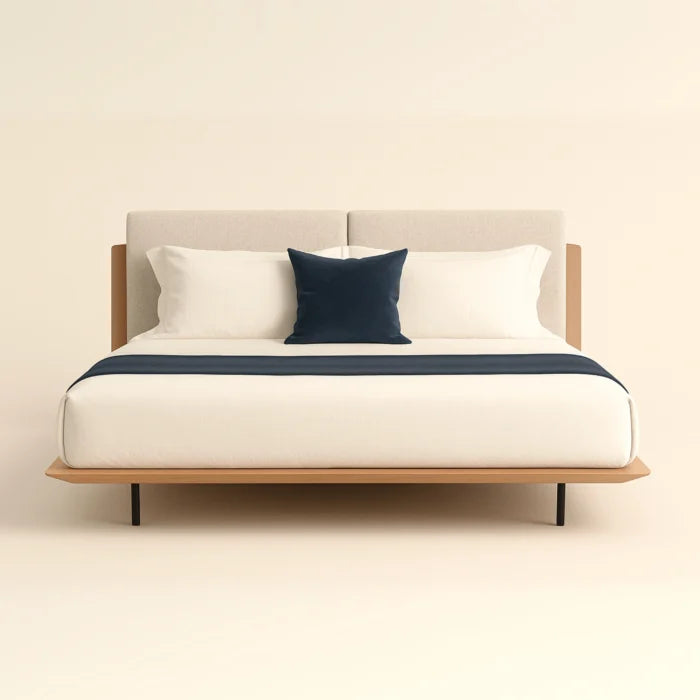 Noll Modern King Size Bed With Upholstered Headboard