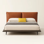 Noir Frame Modern King Size Bed With Upholstered Headboard