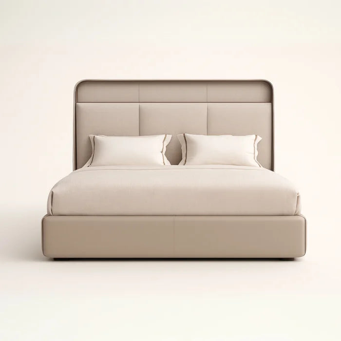Miro Modern King Size Bed With Upholstered Headboard