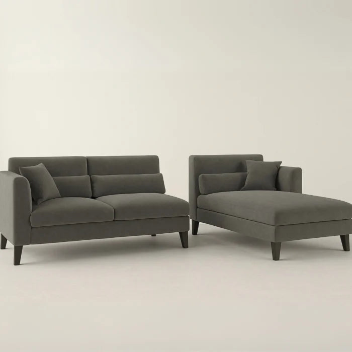 Charcoal Haze L Shaped Sofa Modern Upholstered Sectional Sofa