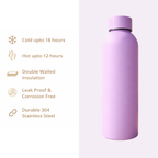 Insulated Stainless Steel Water Bottle (500ml) | Hot & Cold Vacuum Flask upto 18 hrs