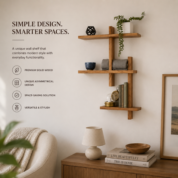 Reno Modern Wall Shelf for Living Room & Bedroom Decor