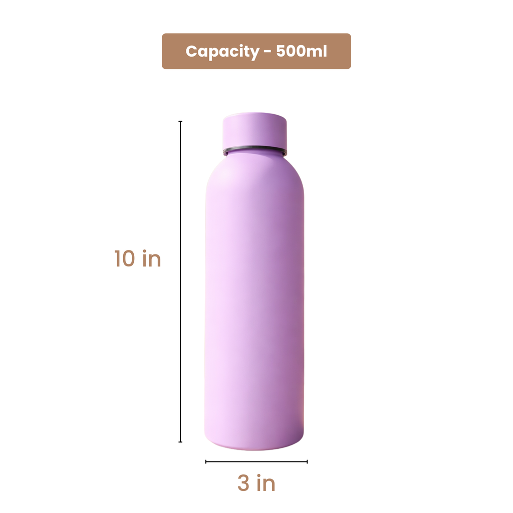 Insulated Stainless Steel Water Bottle (500ml) | Hot & Cold Vacuum Flask upto 18 hrs