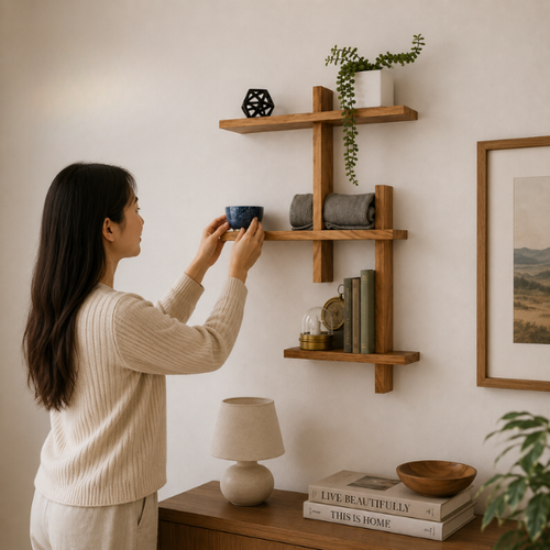 Reno Modern Wall Shelf for Living Room and Bedroom Decor by Intaryaa