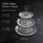 Glass Cupcake Stand - 3-Tier | Dessert & Serving Tray Stand