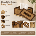 Rivo Wooden Napkin Stand for Dining Table