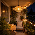 Sustainable Rattan Sunshade Ceiling Light – Modern Home Decor
