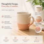 Two-Tone Speckled Ceramic Coffee Mug with Pink Base