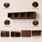 Ruvo Modern Wall Shelf for Living Room & Bedroom Decor
