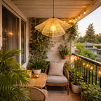 Sustainable Rattan Sunshade Ceiling Light – Modern Home Decor