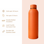 Insulated Stainless Steel Water Bottle (500ml) | Hot & Cold Vacuum Flask upto 18 hrs