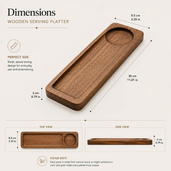 Timbercraft Wooden Entertainer Platter | Premium Cheese Board, Snack & Charcuterie Serving Tray