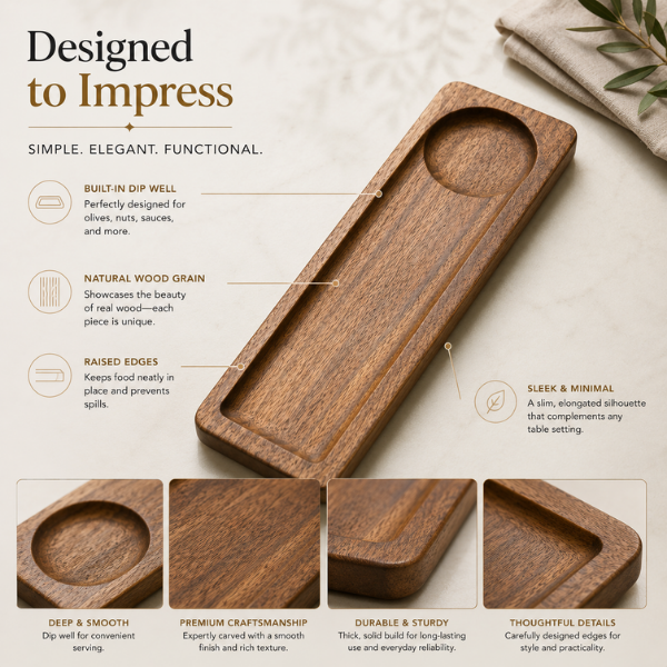 Timbercraft Wooden Entertainer Platter | Premium Cheese Board, Snack & Charcuterie Serving Tray