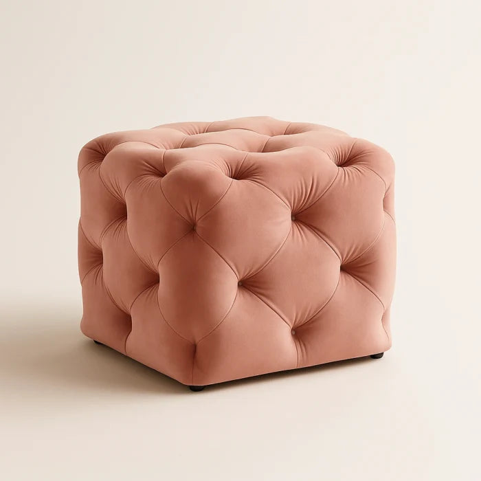Tropical Flamingo Ottoman Stool Upholstered Accent Seating Footrest