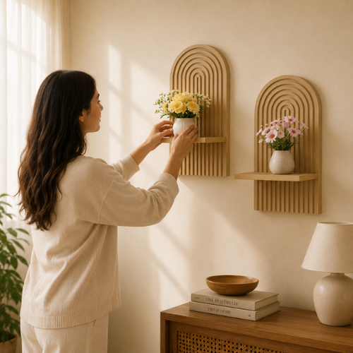 Zara Modern Wall Shelf for Living Room and Bedroom Decor by Intaryaa