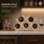X-Frame Wooden Wine Rack | 8-Bottle Countertop Wine Holder
