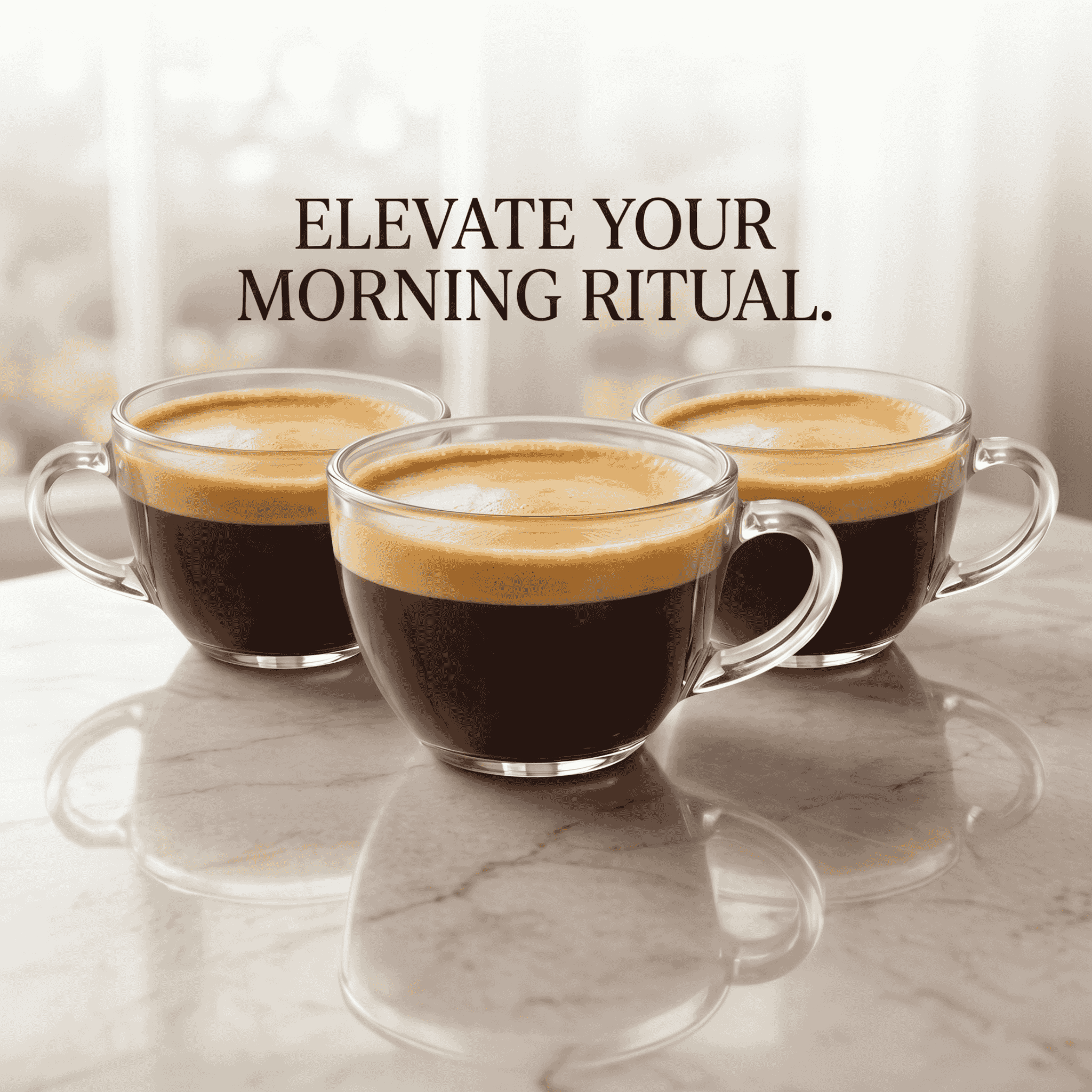 Transparent Premium Clear Glass Coffee Cups Set of 2