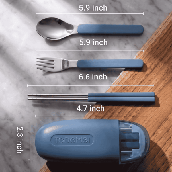 Portable Stainless Steel Travel Cutlery Set with Case