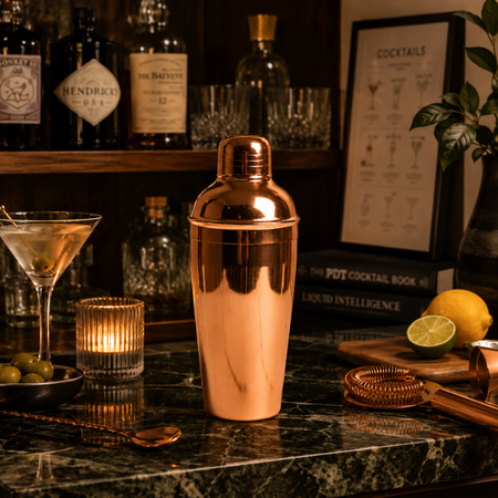 Copper Cocktail Shaker | Stainless Steel Bar Shaker for Cocktails & Mocktails