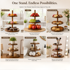 Wooden Cupcake & Dessert Serving Stand - 3-Tier Cake Stand