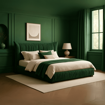 Vermont Modern King Size Bed With Upholstered Headboard