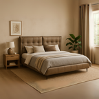 Dusk Royale Modern King Size Bed With Upholstered Headboard