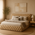 Kyra Modern King Size Bed With Upholstered Headboard