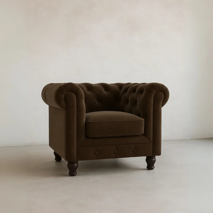 Chesterfield Single Seater Sofa Tufted Accent Chair for Living Room