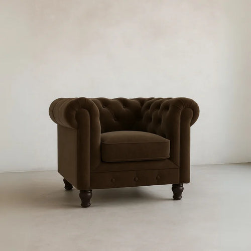 Chesterfield Single Seater Sofa Tufted Accent Chair for Living Room