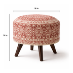 Boho Printed Upholstered Ottoman Stool
