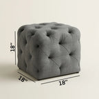 Tropical Flamingo Ottoman Stool Upholstered Accent Seating Footrest