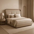 Miro Modern King Size Bed With Upholstered Headboard