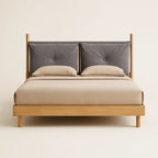Ode Modern King Size Bed With Upholstered Headboard