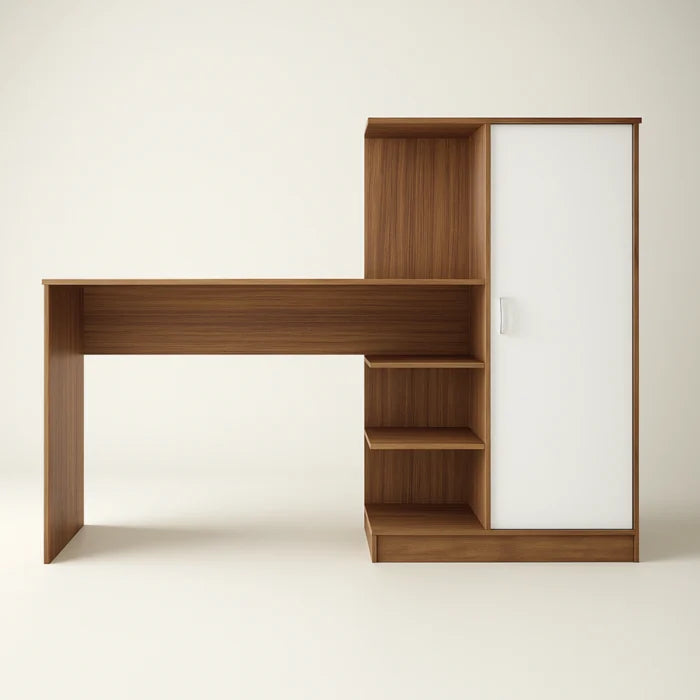 Quill Study Table with Storage Shelves