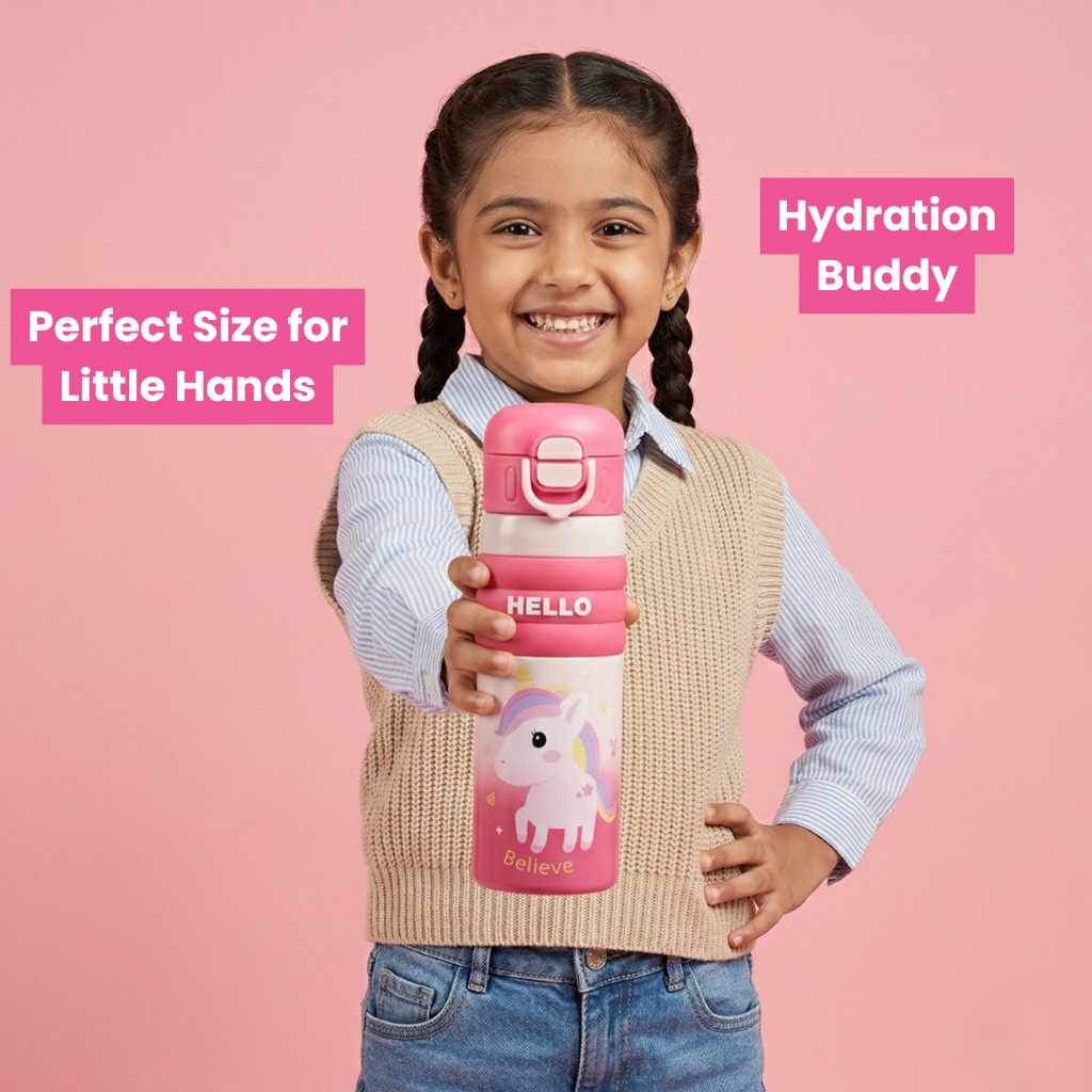 Unicorn Kids Water Bottle – Leak-Proof, BPA-Free, & Easy-Grip Design for School and Play