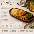 Woodland Edge Wooden Serving Platter | Rustic Cheese Board, Snack & Appetiser Serving Tray