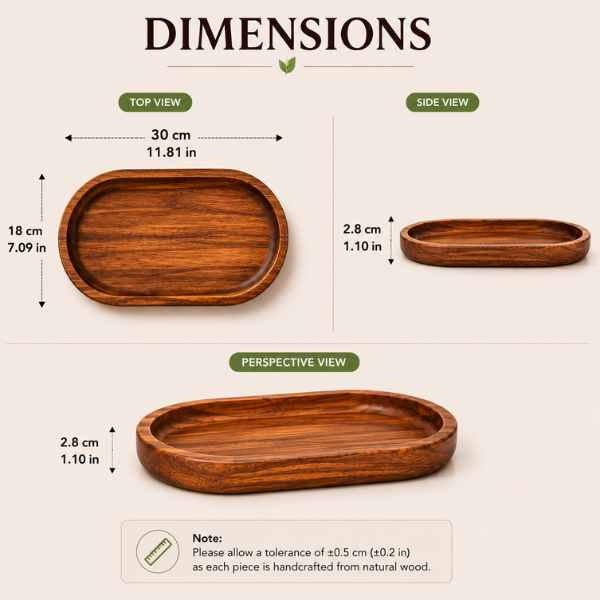 Woodland Edge Wooden Serving Platter | Rustic Cheese Board, Snack & Appetiser Serving Tray