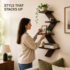 Zivo Zag Modern Wall Shelf for Living Room & Bedroom Decor