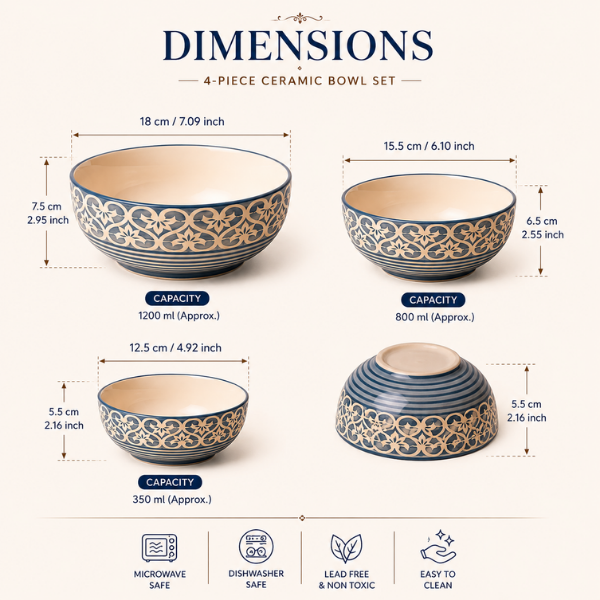 Smoky Glass Snack Bowl Set | Dessert, Dry Fruit & Serving Bowls – Set of 6