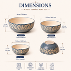 Smoky Glass Snack Bowl Set | Dessert, Dry Fruit & Serving Bowls – Set of 6