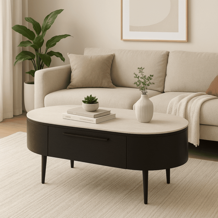 Kairo Nesting Coffee Table Set with Smoked Glass Top